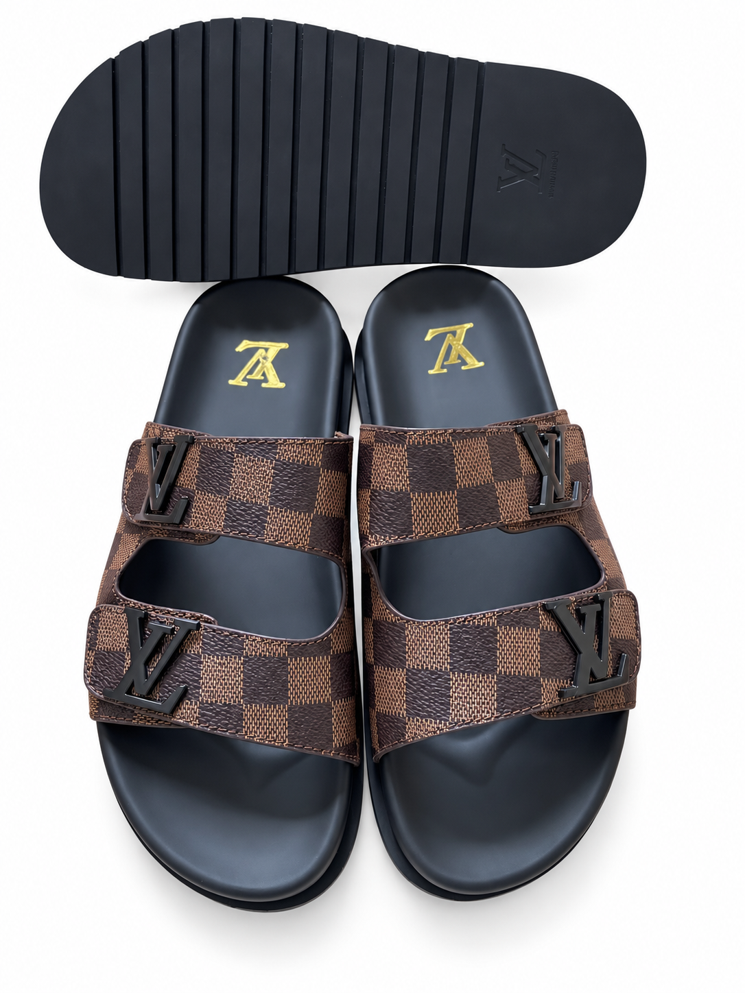 Louis Vuitton LV Detail Double Strap Slide Sandals