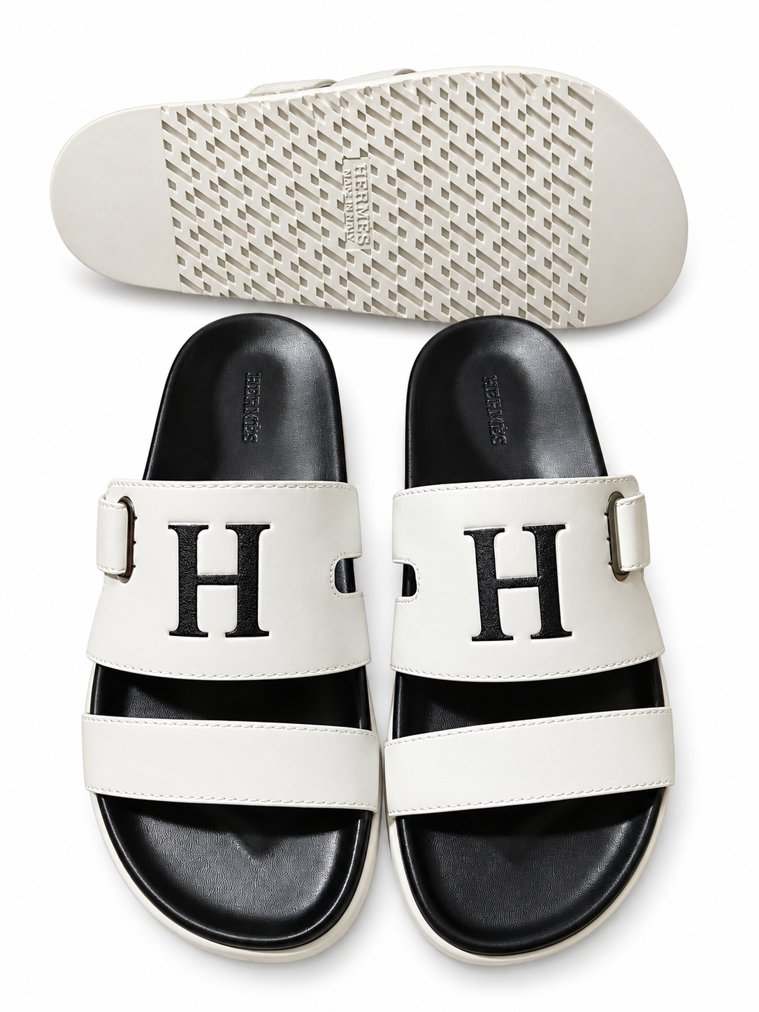 Hermès H Detail Buckle Strap Slide Sandals