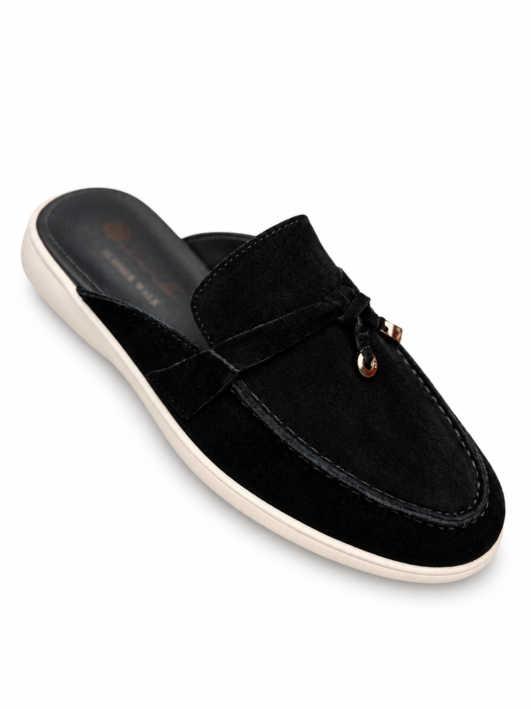 Charm Detail Backless Loafer Mules